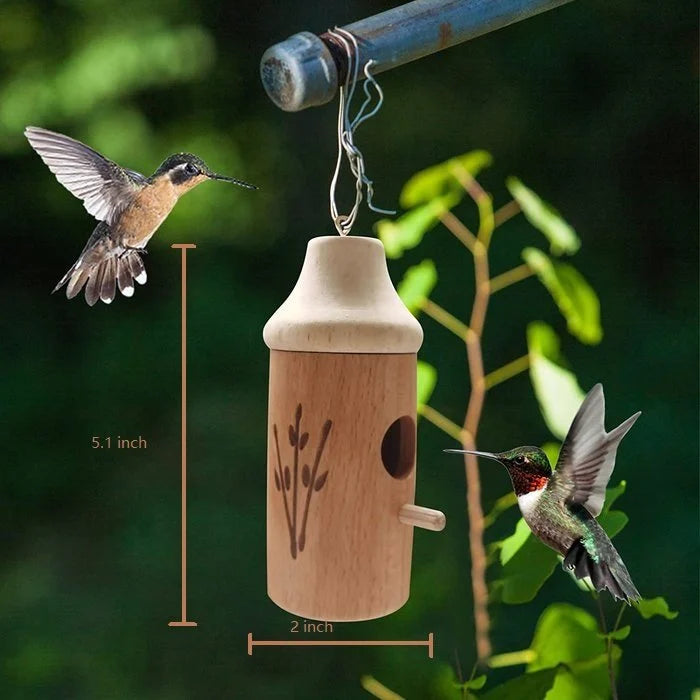 (Spring Sale) Wooden Handcrafted Hummingbird House