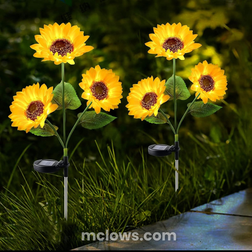 Glowing Sunflower Solar Garden Lights