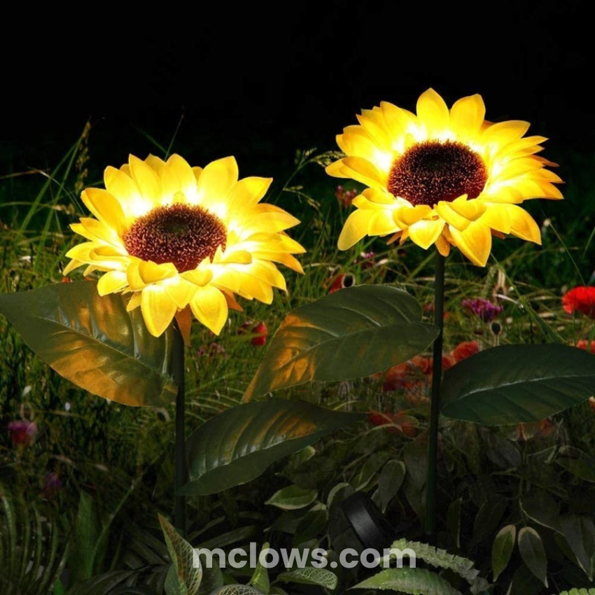 Glowing Sunflower Solar Garden Lights