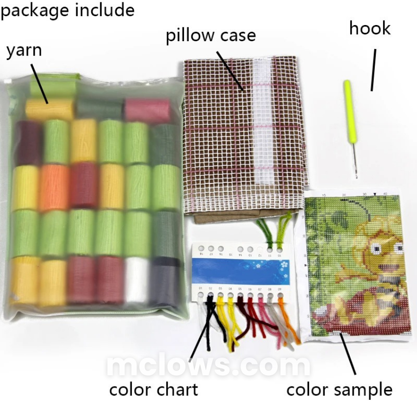Latch Hook Pillow Kit