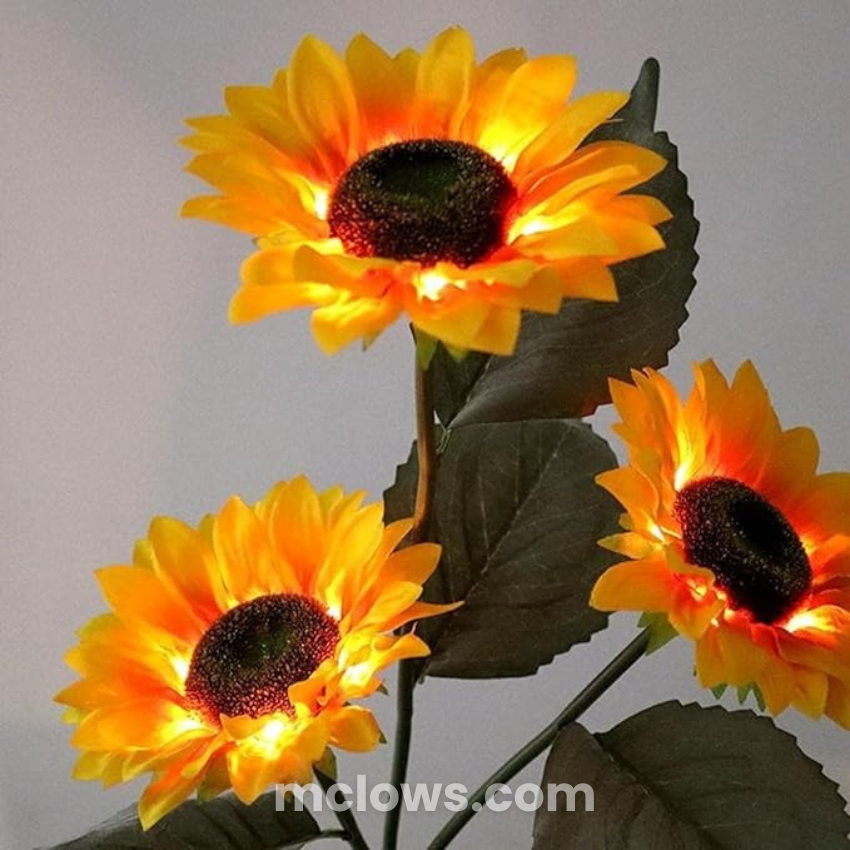 Glowing Sunflower Solar Garden Lights