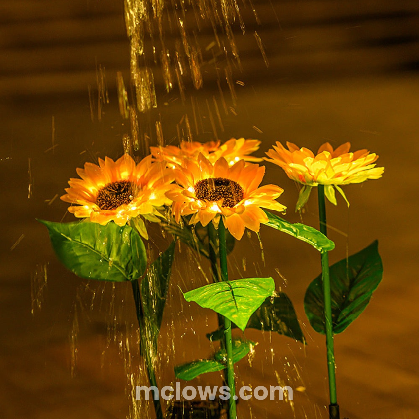 Glowing Sunflower Solar Garden Lights