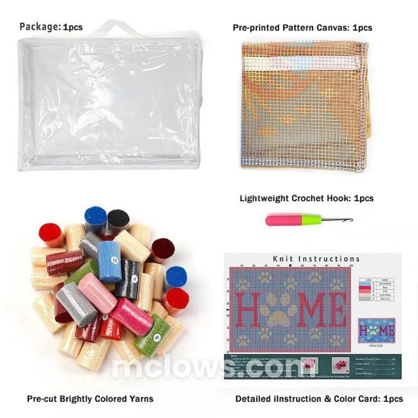 Latch Hook Pillow Kit
