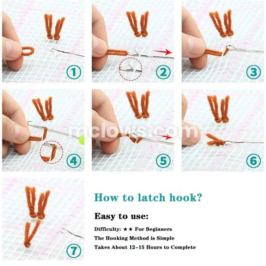 Latch Hook Pillow Kit