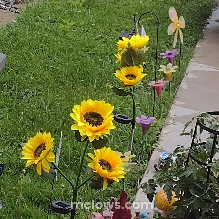 Glowing Sunflower Solar Garden Lights