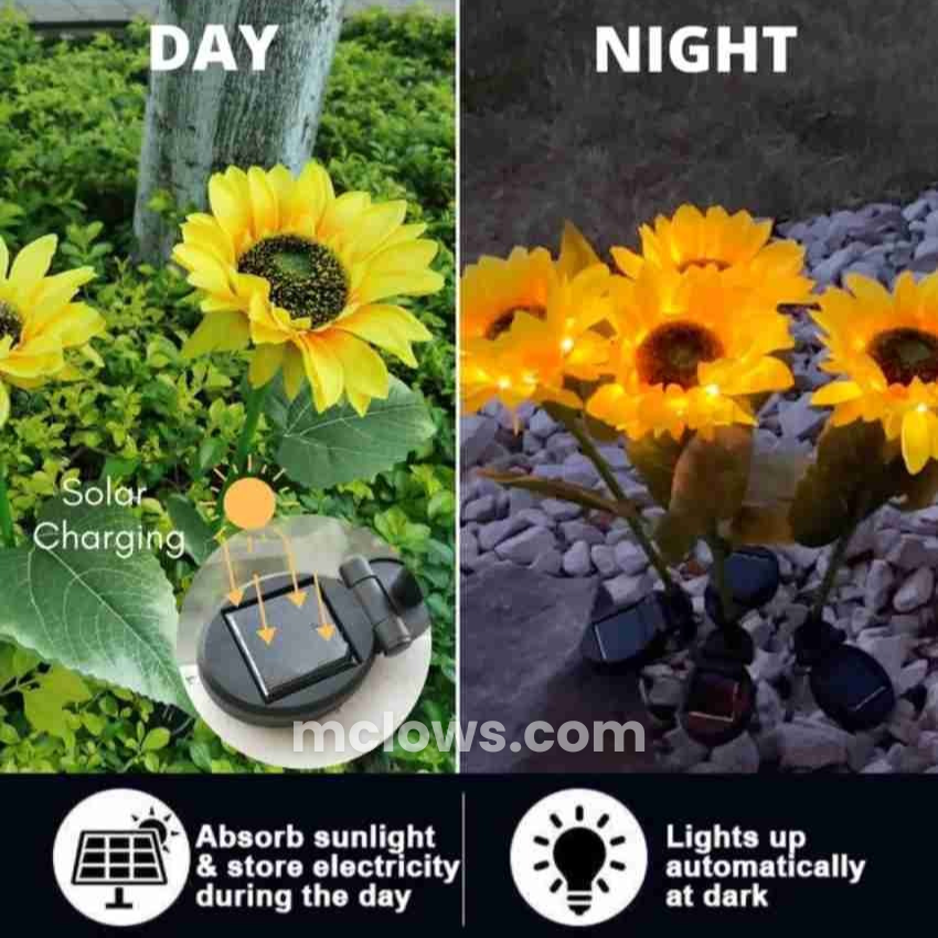Glowing Sunflower Solar Garden Lights