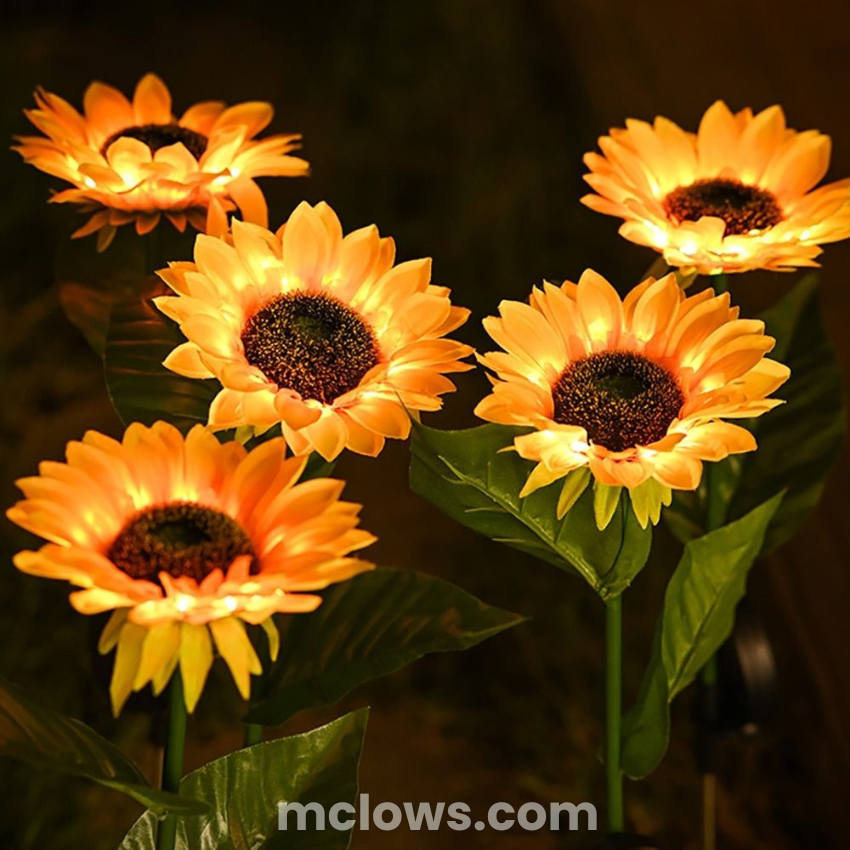 Glowing Sunflower Solar Garden Lights