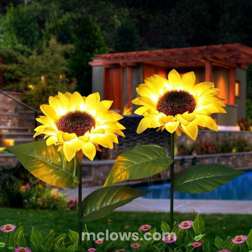 Glowing Sunflower Solar Garden Lights