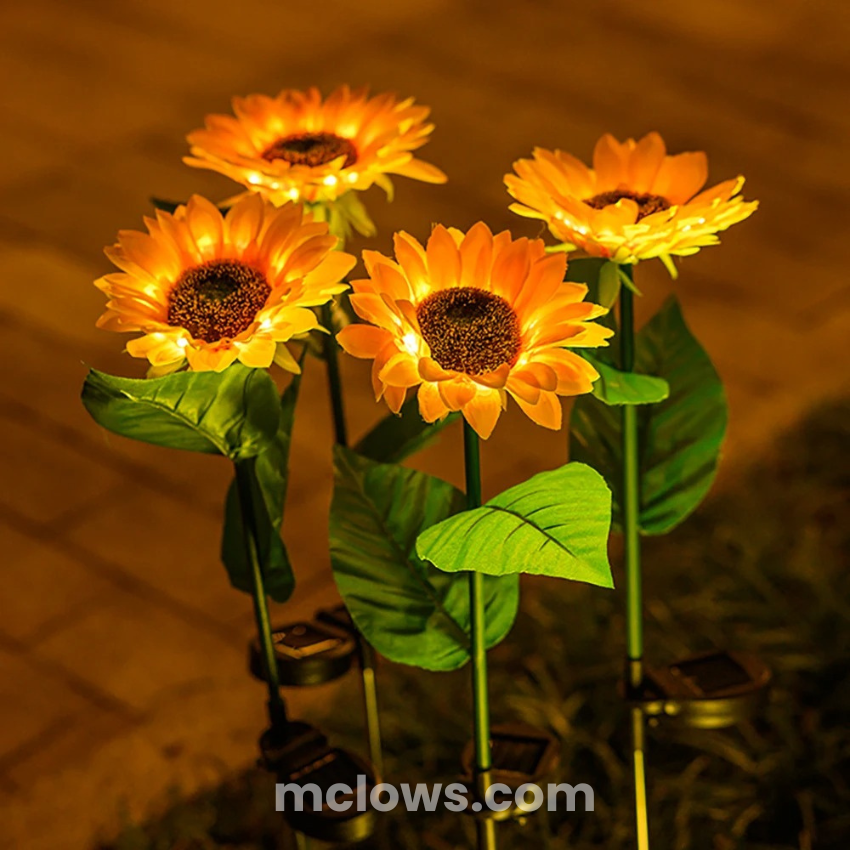 Glowing Sunflower Solar Garden Lights