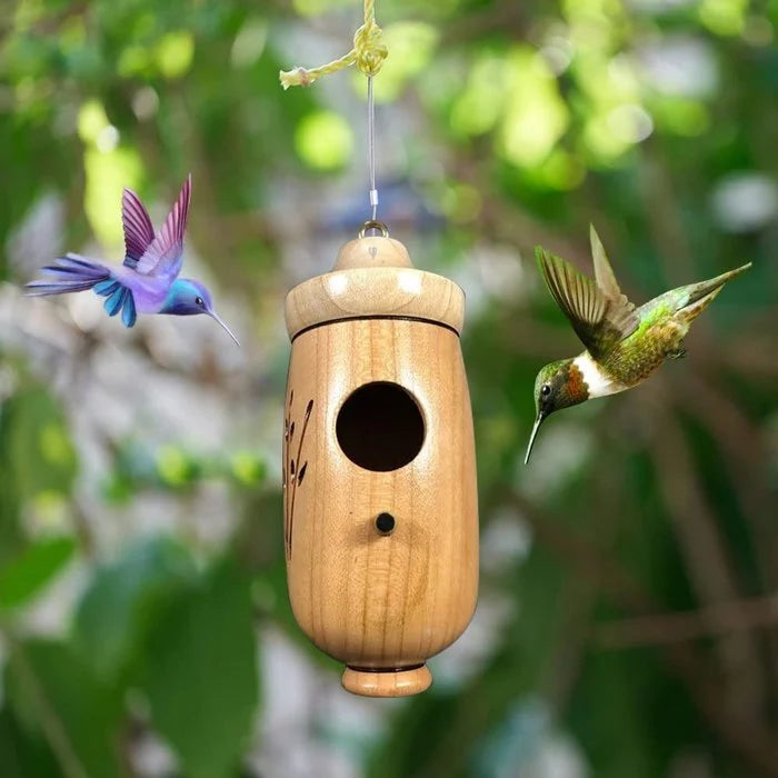 (Spring Sale) Wooden Handcrafted Hummingbird House
