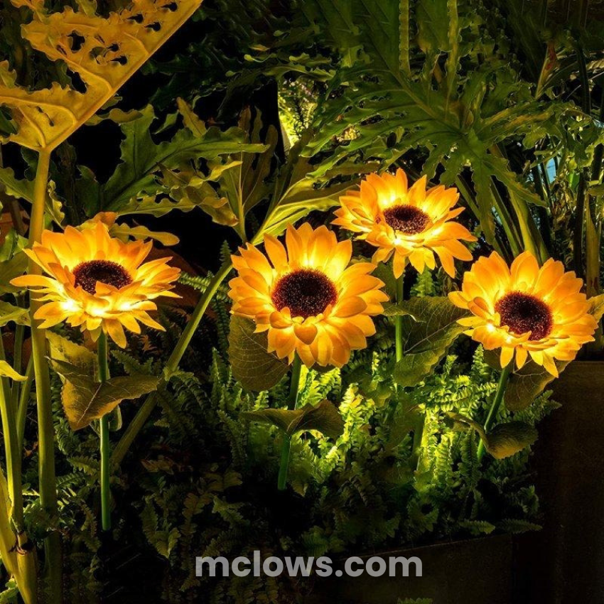 Glowing Sunflower Solar Garden Lights