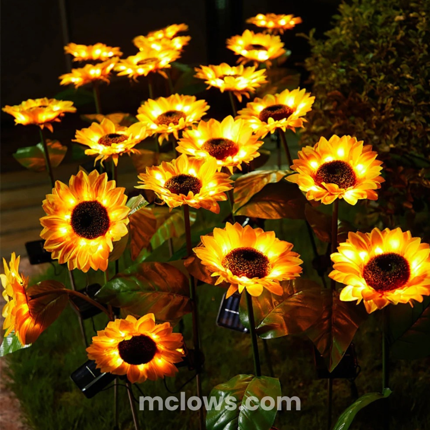 Glowing Sunflower Solar Garden Lights