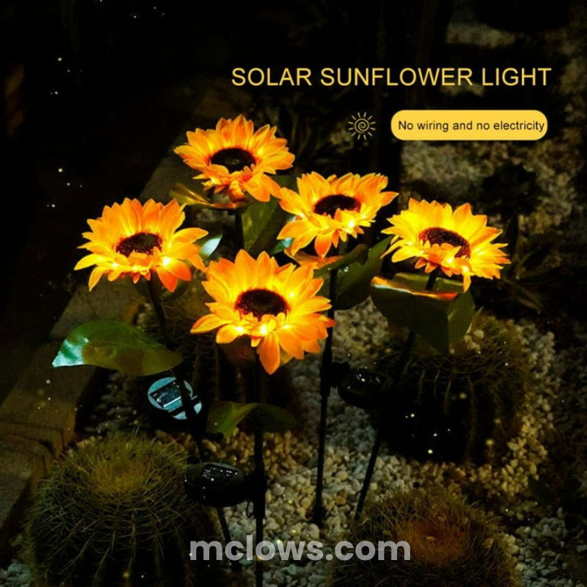 Glowing Sunflower Solar Garden Lights