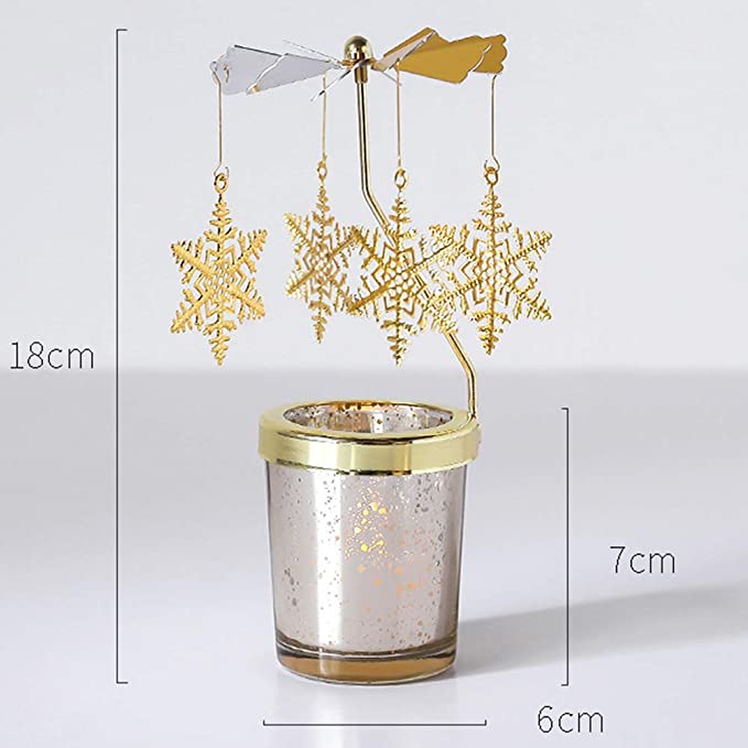 Spinning Snowflakes Christmas Candle Jar